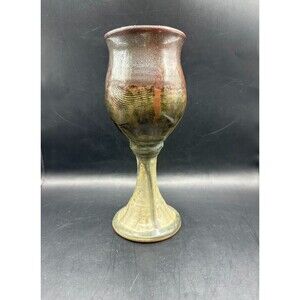 Jack Boyle Goblet Art Pottery 9 inches Tall Signed Wheel thrown Stoneware Wine
